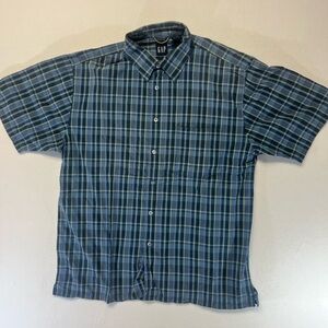GAP Men's Casual Blue Checkered Shirt